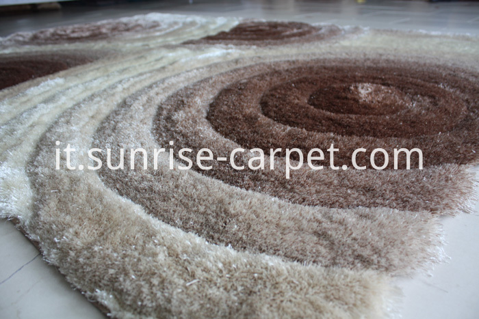 Tappeto beige di Shaggy 3D di seta del poliestere Polyester Silk Shaggy 3D Beige Rug